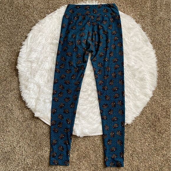 LULAROE Camera Leggings Blue Womens One Size - Picture 2 of 5